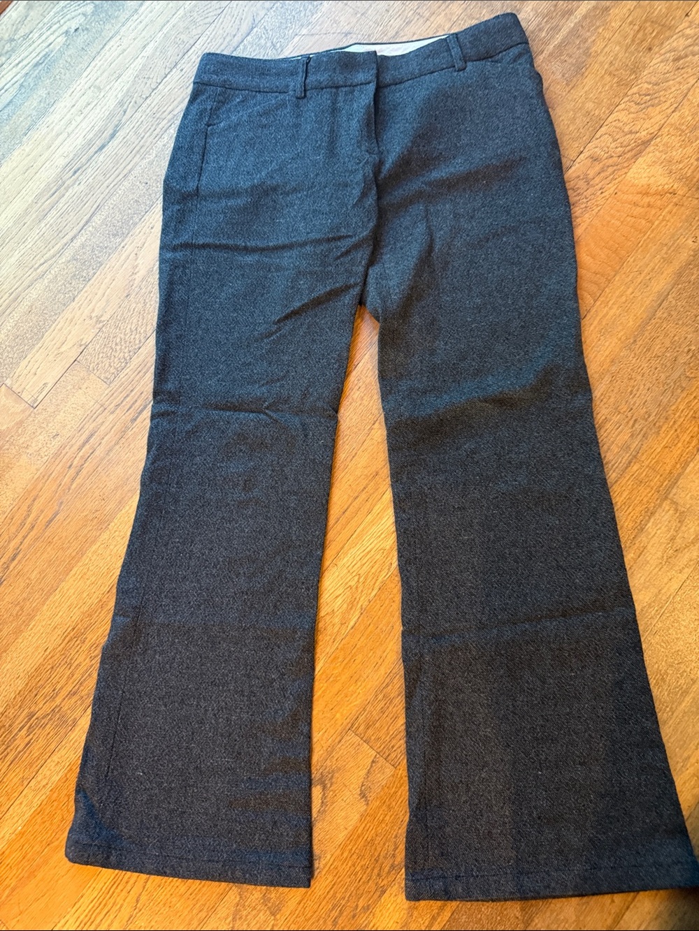 Theory Women's Charcoal Gray Wool Blend Trousers